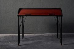 Ligne Roset Mahogany & Lacquered Steel Writing Desk