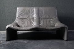 Leolux Grey Leather Sofa