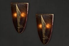 Italian Brawn  Glass Wall Light